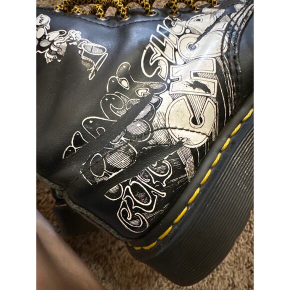 Dr Martens Rick Griffin Boots Black Size M7 W8 - Picture 5 of 12